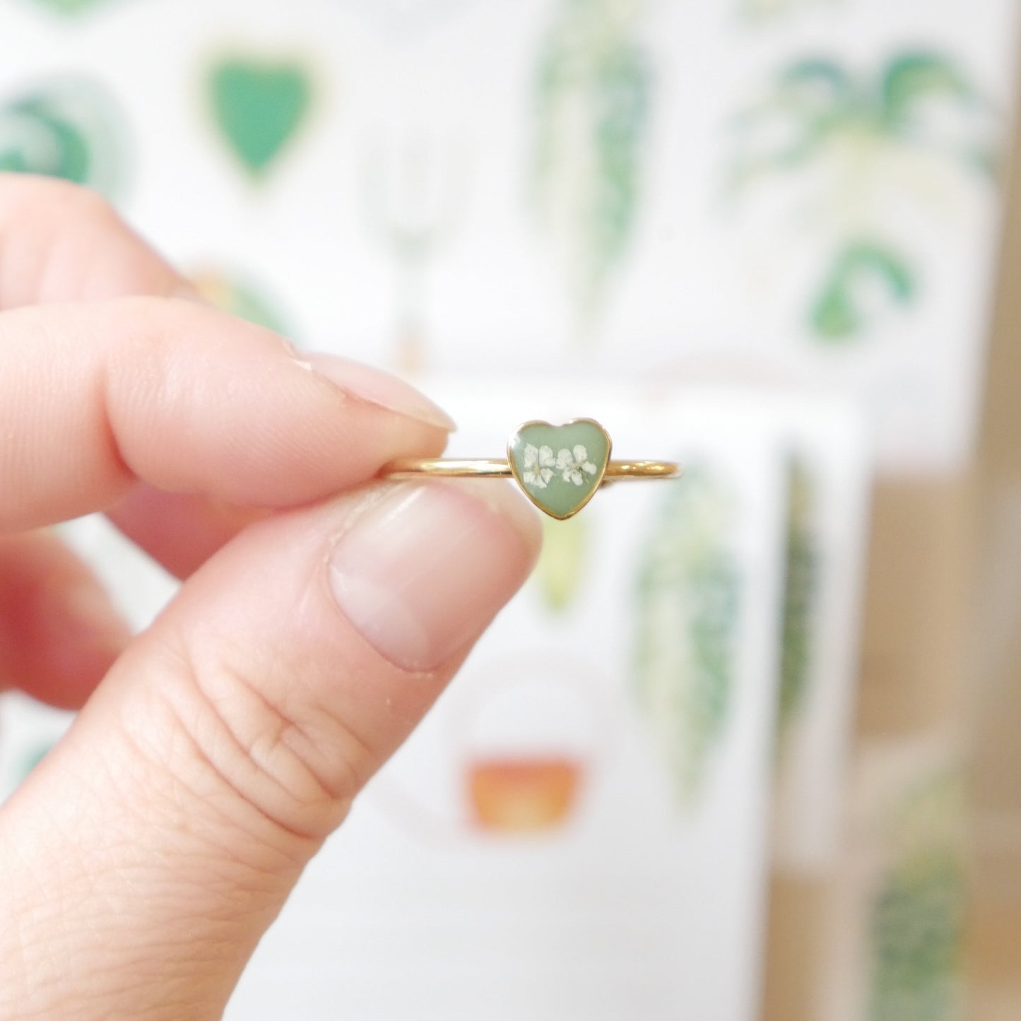 Autumn ring - mini heart (adjustable)