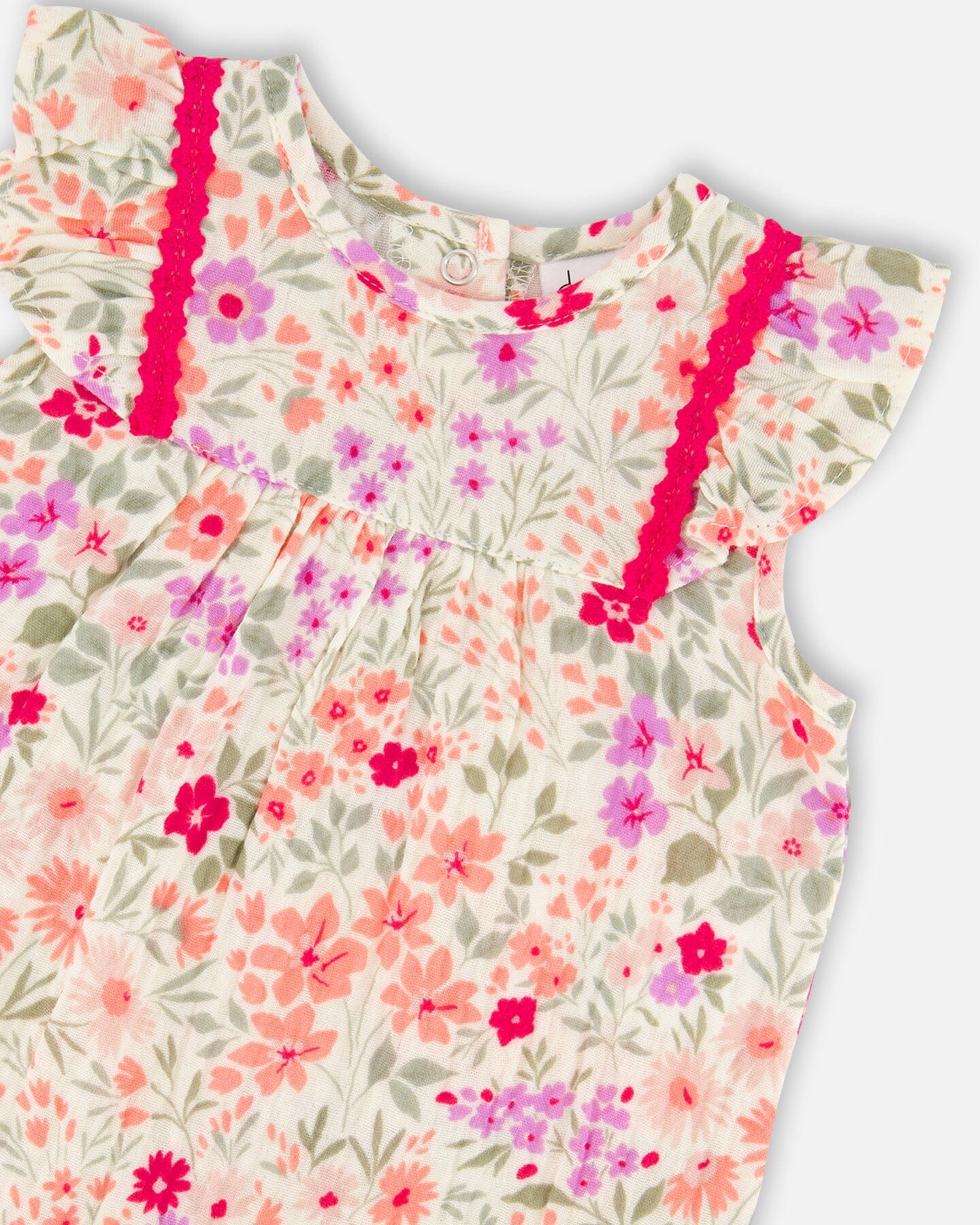 Romper - Off-white floral print