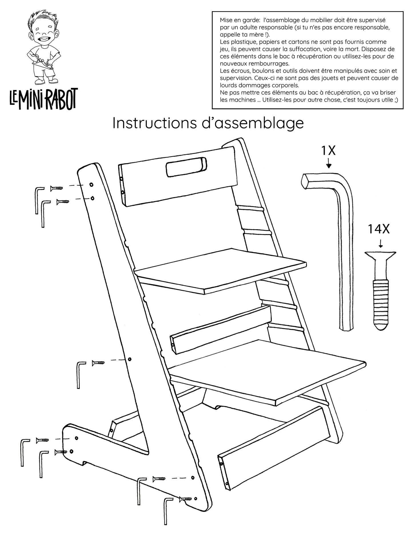 Convertible wooden high chair for children - The Mini Evolue