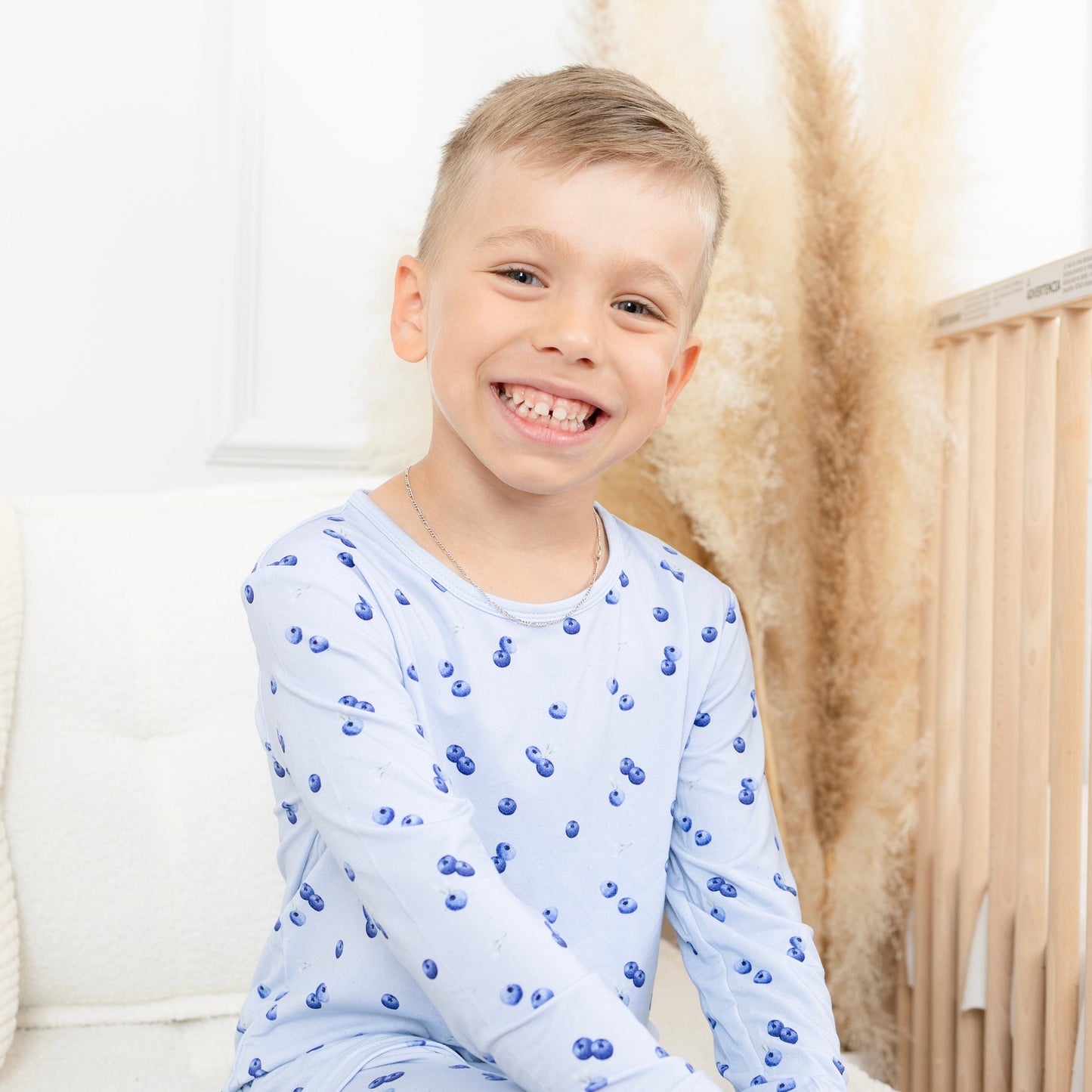 Pyjama bambou - Enfant - Bleuets (2-3-5-6-7T)