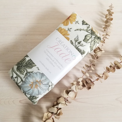 Mousseline Création Jade - bambou & coton - Fleurs vintages ( Dernière Chance)