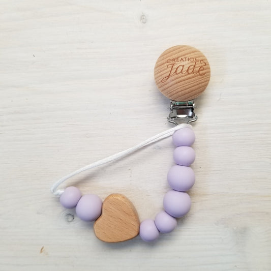 Attache-suce Bois - Amour maternel - Lilas