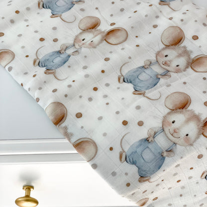 Mousseline Création Jade - bambou & coton - Gus Gus la souris
