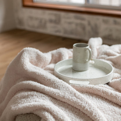 Couverture Tricotée Lourd – Primrose Pink Solid