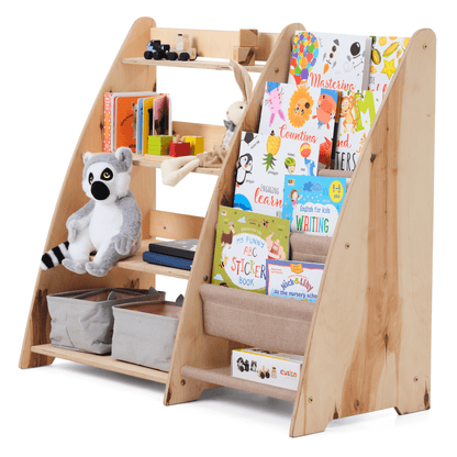 Étagère 2‑en‑1 pour livres et jouets