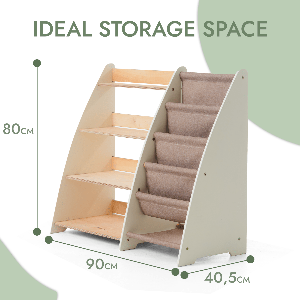Étagère 2‑en‑1 pour livres et jouets