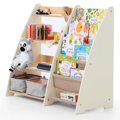 Étagère 2‑en‑1 pour livres et jouets