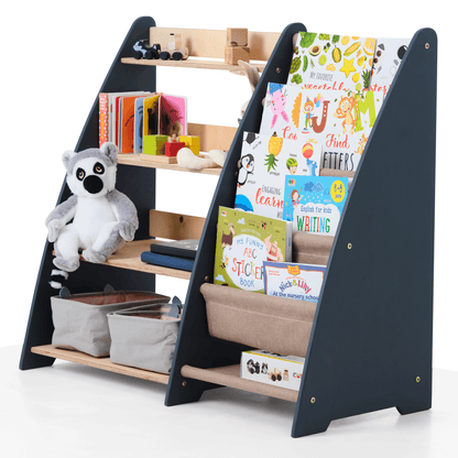 Étagère 2‑en‑1 pour livres et jouets