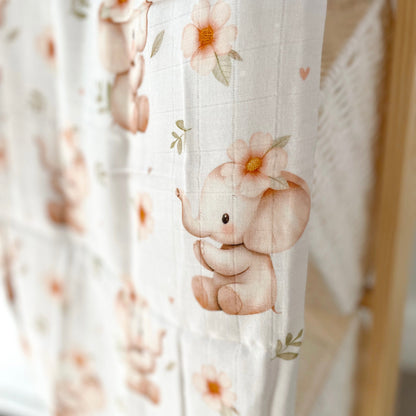 Mousseline Création Jade - bambou & coton - Emma l'éléphant