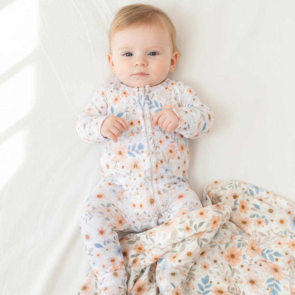 Pyjama bambou - Bébé - Fleurs - Esmée ( 0-3 , 12-18, 18-24mois)