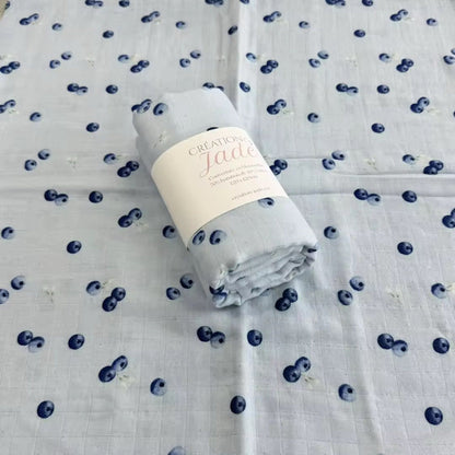 Mousseline Création Jade - bambou & coton - Bleuets