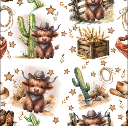 Highland Cow Cowboy Western Pajamas