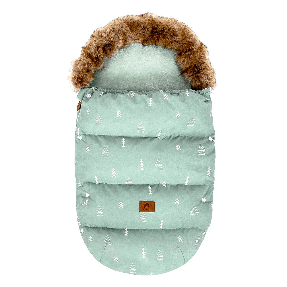 Chancelière d’hiver pour poussette – Chaude, imperméable et coupe‑vent avec col en fourrure