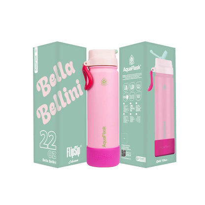 AquaFlask (22 oz) Colorwave - Double-walled Stainless Steel Insulated Hot & Cold Water Bottle with Flip Sip Lid