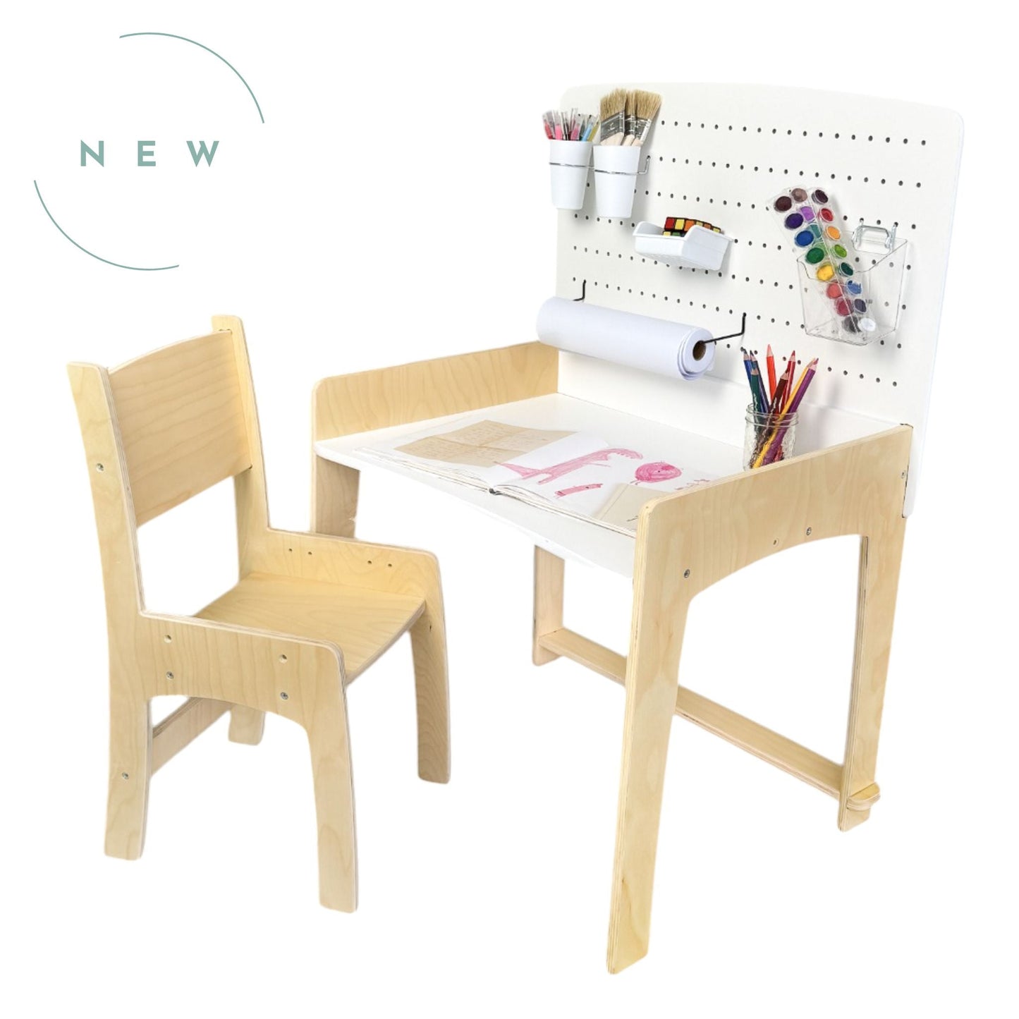 LUMEN – Bureau et chaise pour enfant  Table d’étude à hauteur ajustable