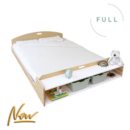 CHERRY FULL – Lit Montessori au sol avec étagères