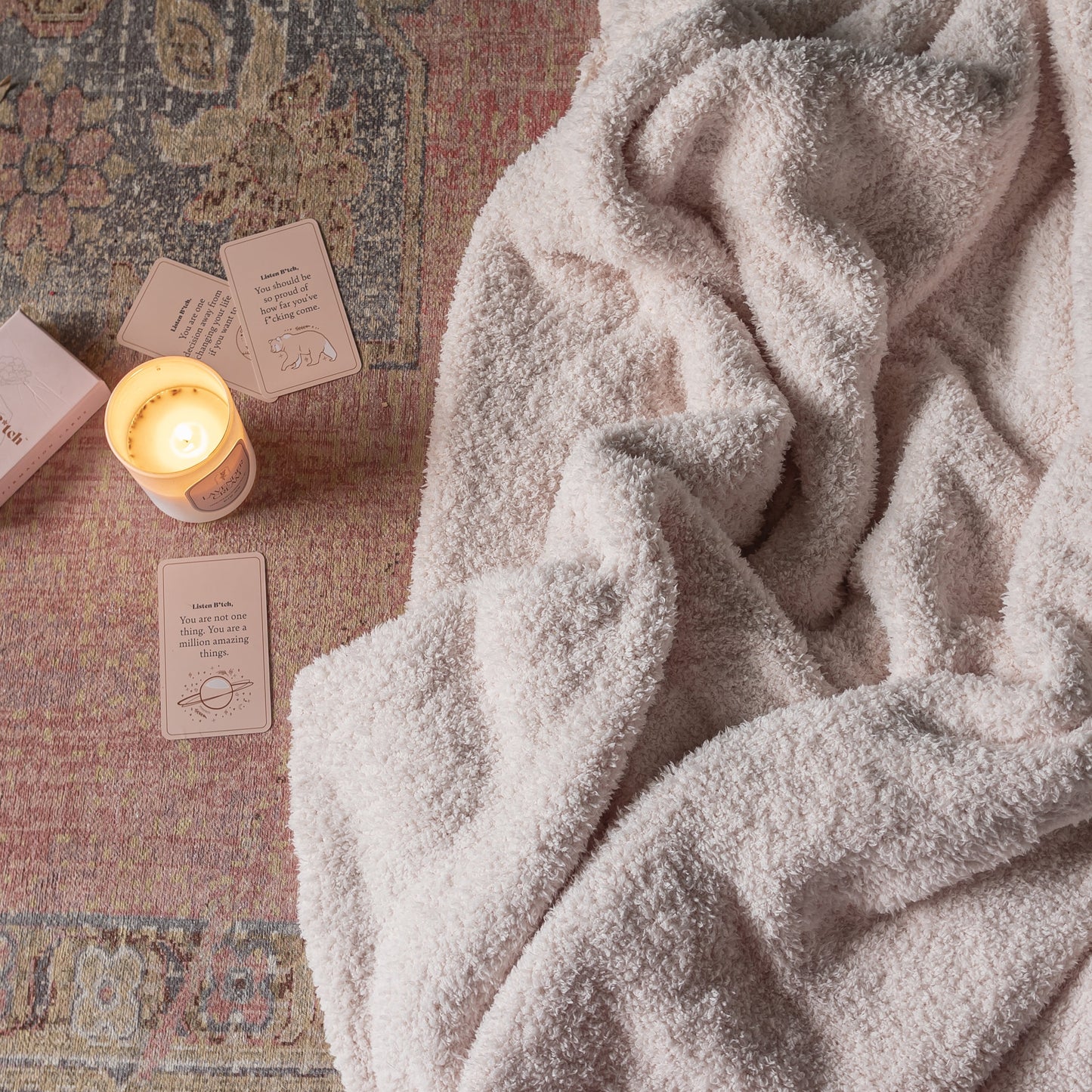 Couverture Tricotée Lourd – Primrose Pink Solid