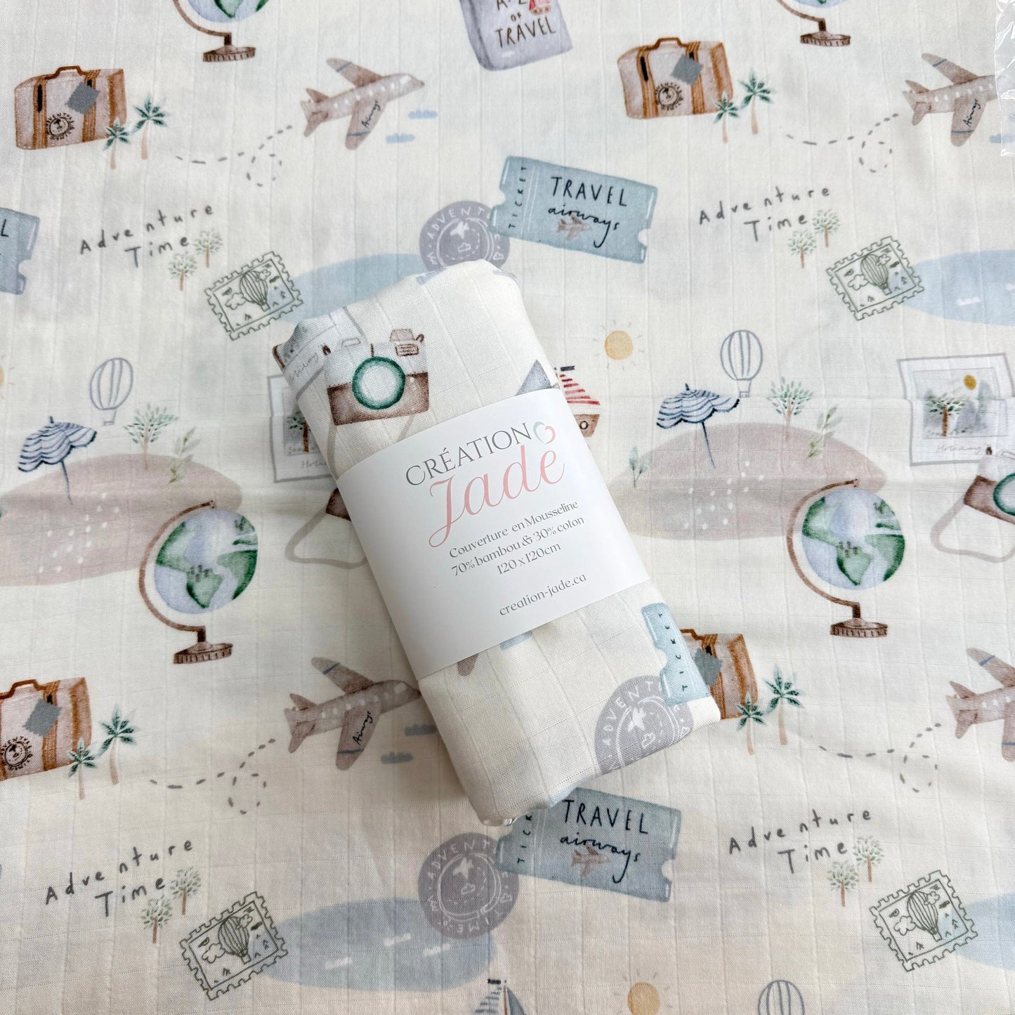 Mousseline Création Jade - bambou & coton - Voyage