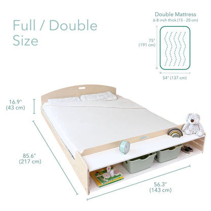 CHERRY FULL – Lit Montessori au sol avec étagères