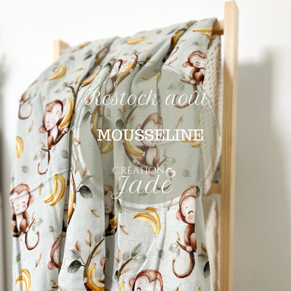 Mousseline Création Jade - bambou & coton - Singe