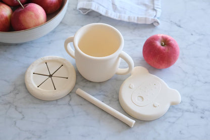 Tasse d'apprentissage 2 en 1 pour collation et liquide