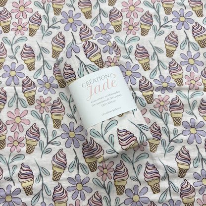 Mousseline 70% bambou  - Crème glacée Lilas