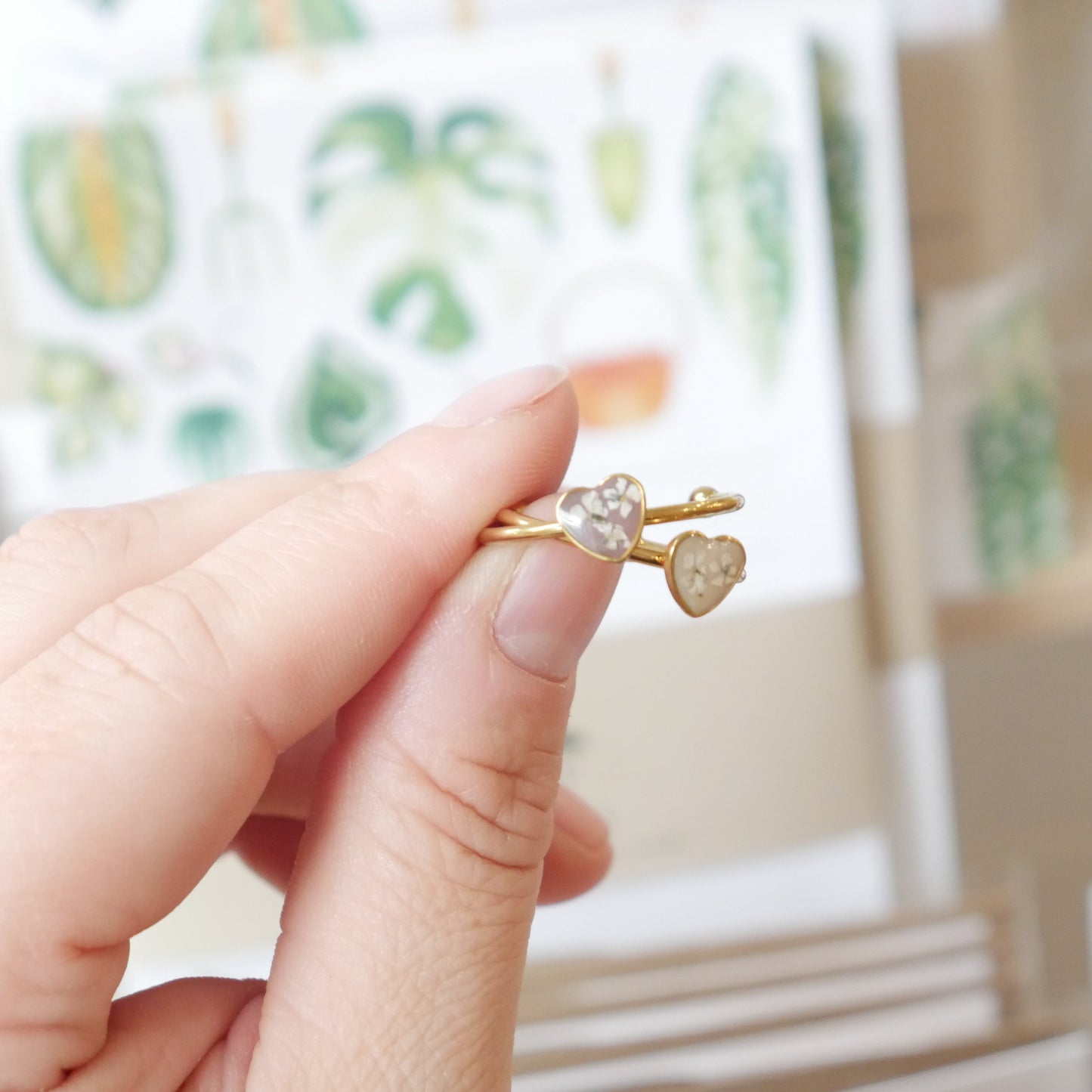 Autumn ring - mini heart (adjustable)