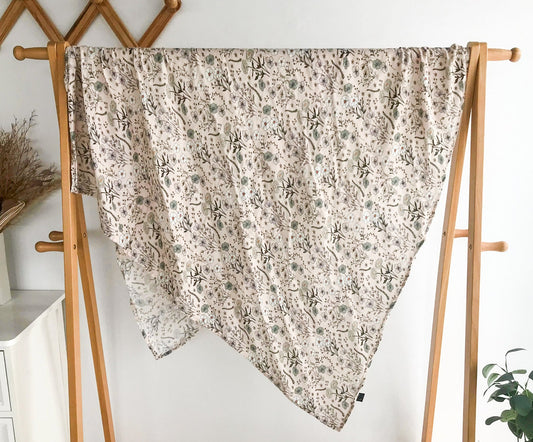 Mousseline de bambou floral