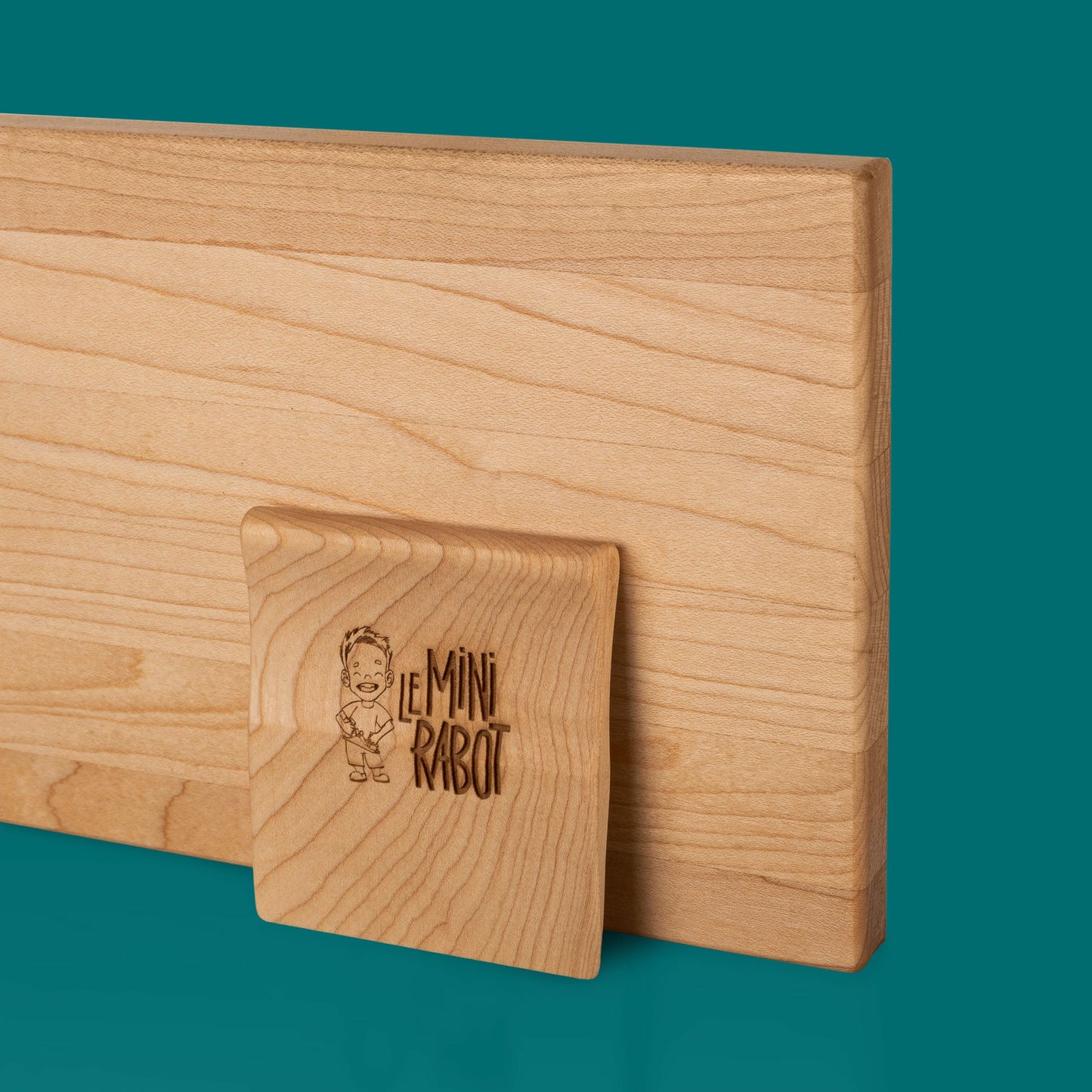 Children's wooden knife and cutting board set