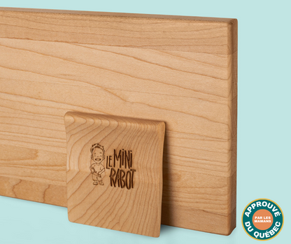 Children's wooden knife and cutting board set