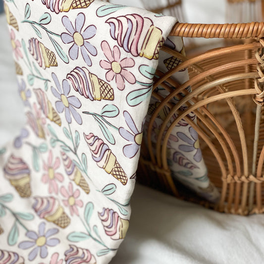Mousseline 70% bambou  - Crème glacée Lilas