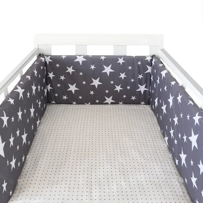 Thick one-piece cot bumper – Nordic Stars 200 × 30 cm