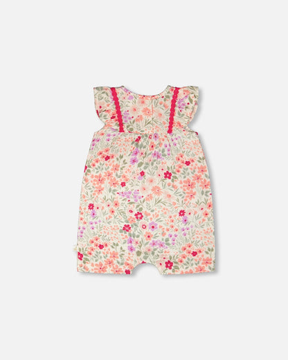 Romper - Off-white floral print