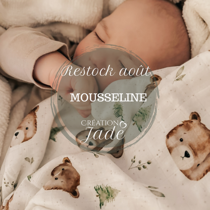 Mousseline Création Jade - bambou & coton - Ours
