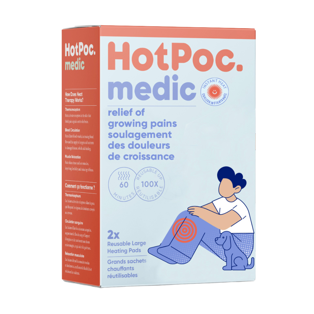 HotPoc Reusable Medic Heat Packs for Children — Set of 2 with Pouches