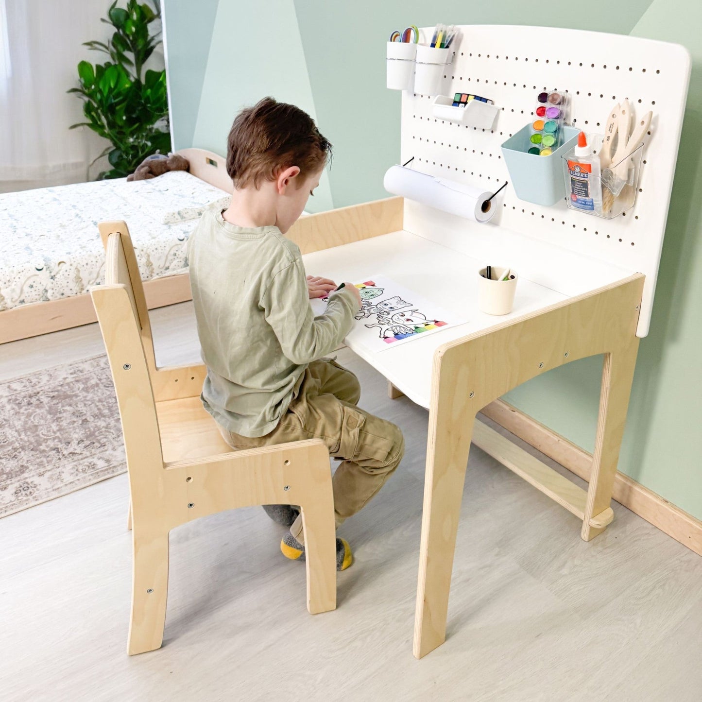 LUMEN – Bureau et chaise pour enfant  Table d’étude à hauteur ajustable
