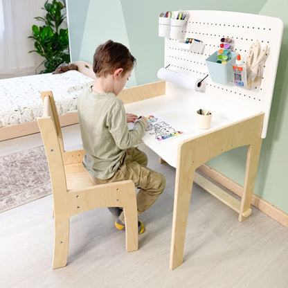LUMEN – Bureau et chaise pour enfant  Table d’étude à hauteur ajustable