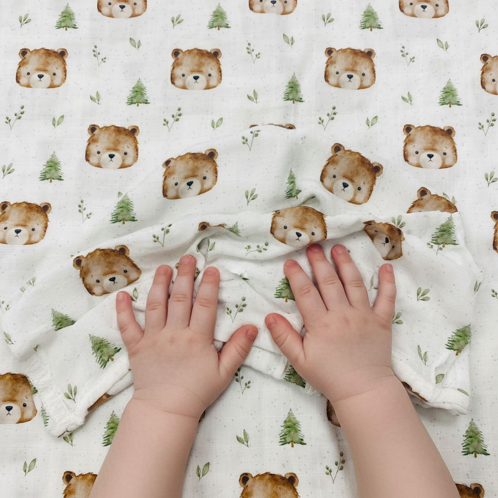 Mousseline Création Jade - bambou & coton - Ours