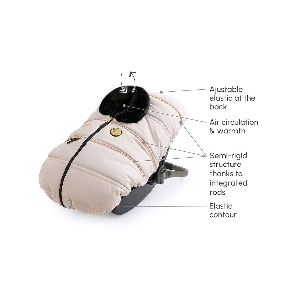Ensemble de luxe: Housse 3 saisons pour siège d'auto & Fond isolant (-30°C à 15°C)