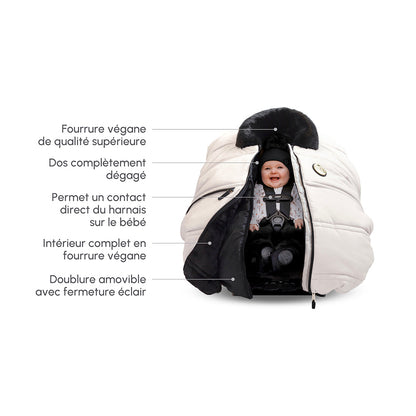 Ensemble de luxe: Housse 3 saisons pour siège d'auto & Fond isolant (-30°C à 15°C)