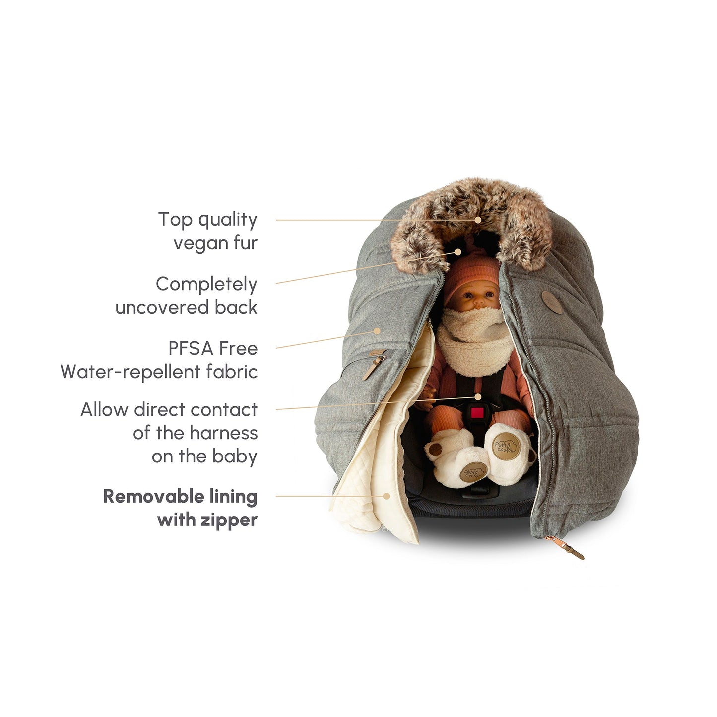 Housse 3 saisons pour siège d'auto - Collection classique (-30°C à 15°C)