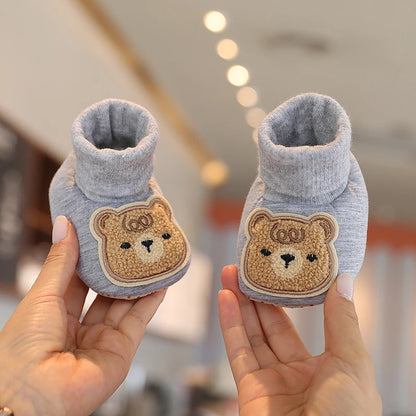 Chaussons bébé hiver en coton – Motif dessin animé