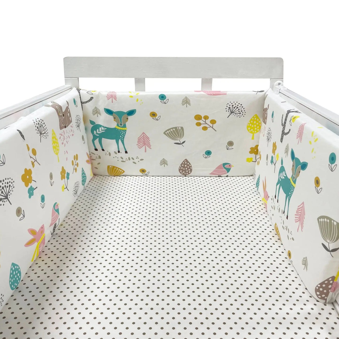 Thick one-piece cot bumper – Nordic Stars 200 × 30 cm