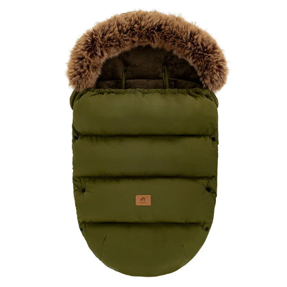 Chancelière d’hiver pour poussette – Chaude, imperméable et coupe‑vent avec col en fourrure