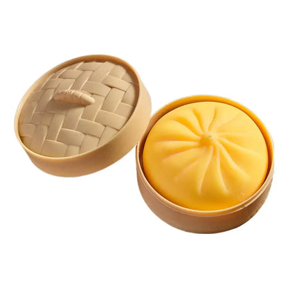 Squishy Bao Anti‑Stress avec Panier Vapeur