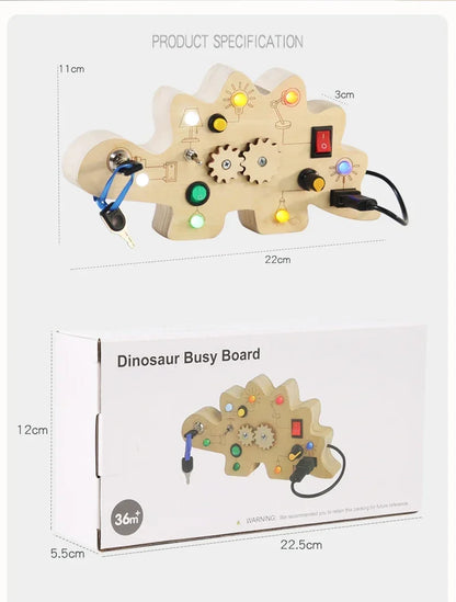 Busy Board Montessori Lumineuse – Planche Sensorielle en Bois