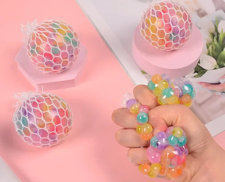 Balle Sensorielle Arc‑en‑Ciel – Squishy Anti‑Stress