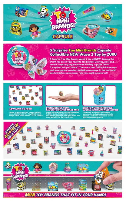Zuru Mini Brands Toys 5 Surprise – Miniatures de supermarché à collectionner