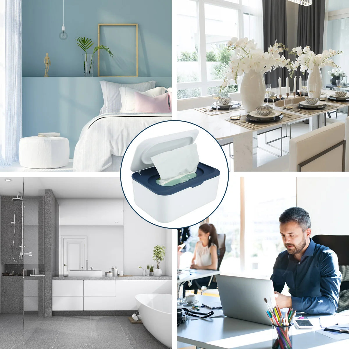 Boîte à lingettes portable avec couvercle – Étanche et anti-poussière