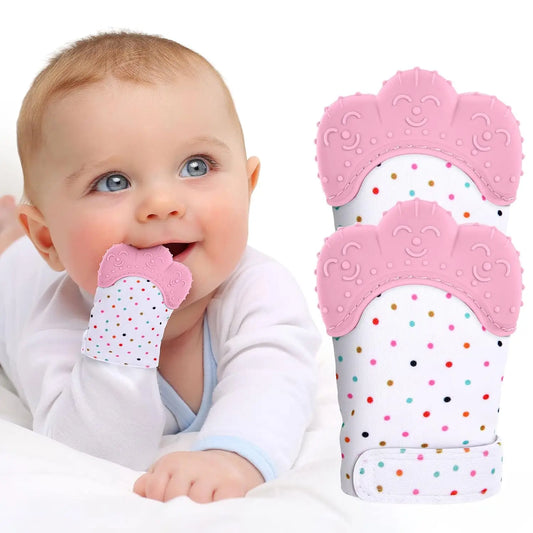 Gant de dentition en silicone – Mitaines anti‑mordillage pour bébés (0–12 mois)